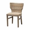 Bali & Pari Enver Modern Bohemian Grey Rattan and Brown Wood Dining Chair 209-12799